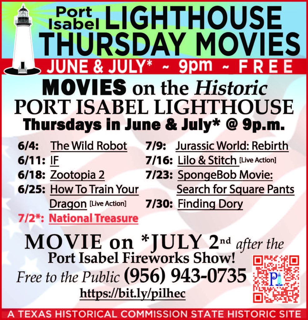 Lighthouse Establishment Cinema at Port Isabel. Schedule.